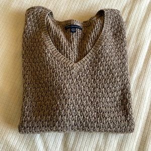American Eagle Light Brown Knit Sweater WMNS Size L